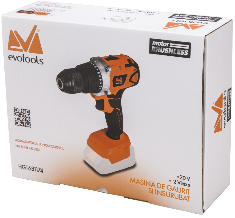 Masini de gaurit si insurubat - Masina de Gaurit si Insurubat fara Acumulator si Incarcator Mandrina Rapida Metalica Brushless EvoTools