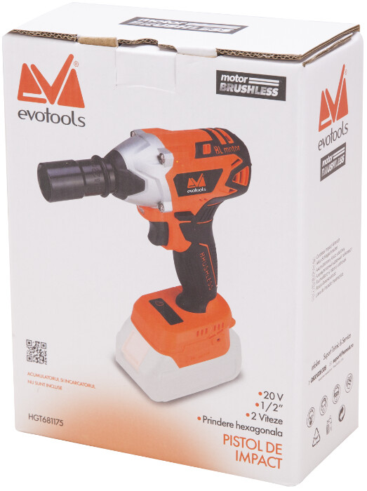 Pistol de Impact 1/2 fara Acumulator si Incarcator Brushless EvoTools [1]