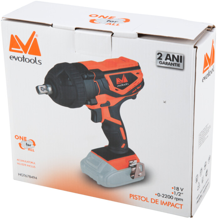 Pistol de Impact 1/2 fara Acumulator si Incarcator MAX 20V ONE EvoTools [1]