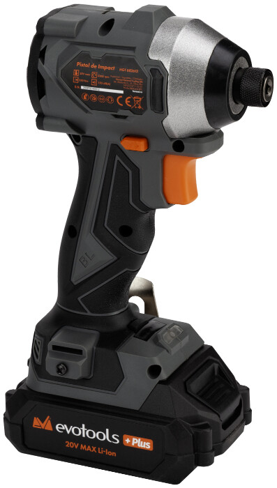 Pistol de Impact Brushless Prindere Hexagonala 1/4 cu 2 Acumulatori si Incarcator MAX 20V POWER EvoTools +Plus [4]