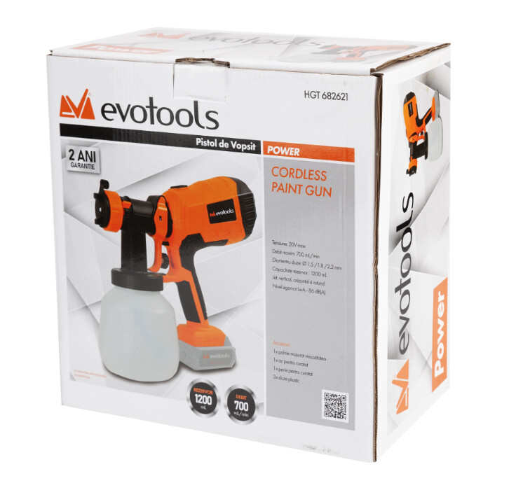 Pistol de Vopsit fara Acumulator si Incarcator MAX 20V POWER Evotools [1]