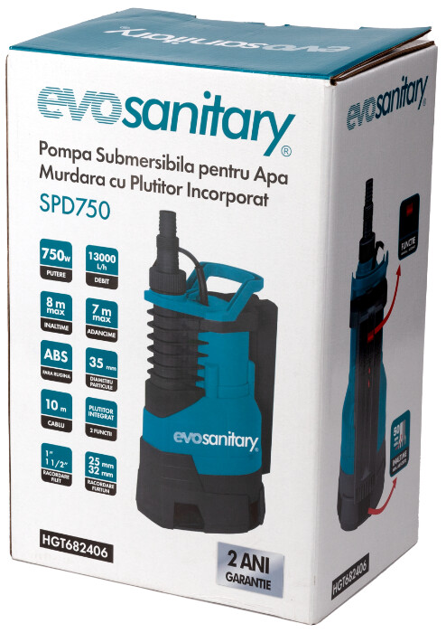 Pompa Submersibila Apa Murdara cu Plutitor Integrat SDP750 Evosanitary [1]