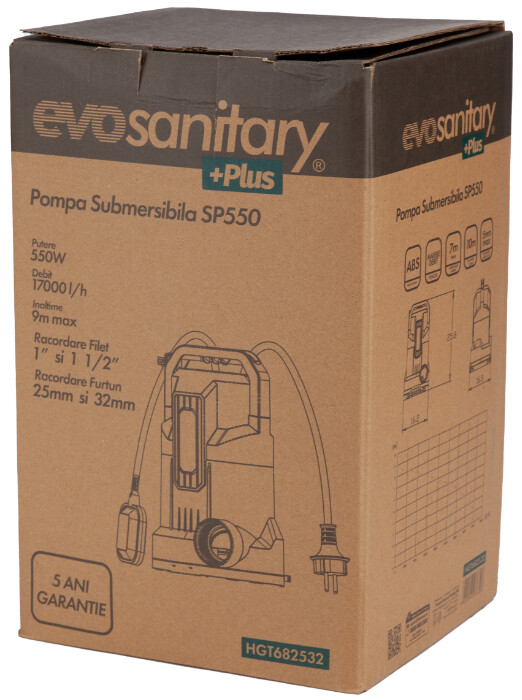 Pompa Submersibila SP550 Evosanitary Plus 5 ANI GARANTIE! - Putere 550 W [1]