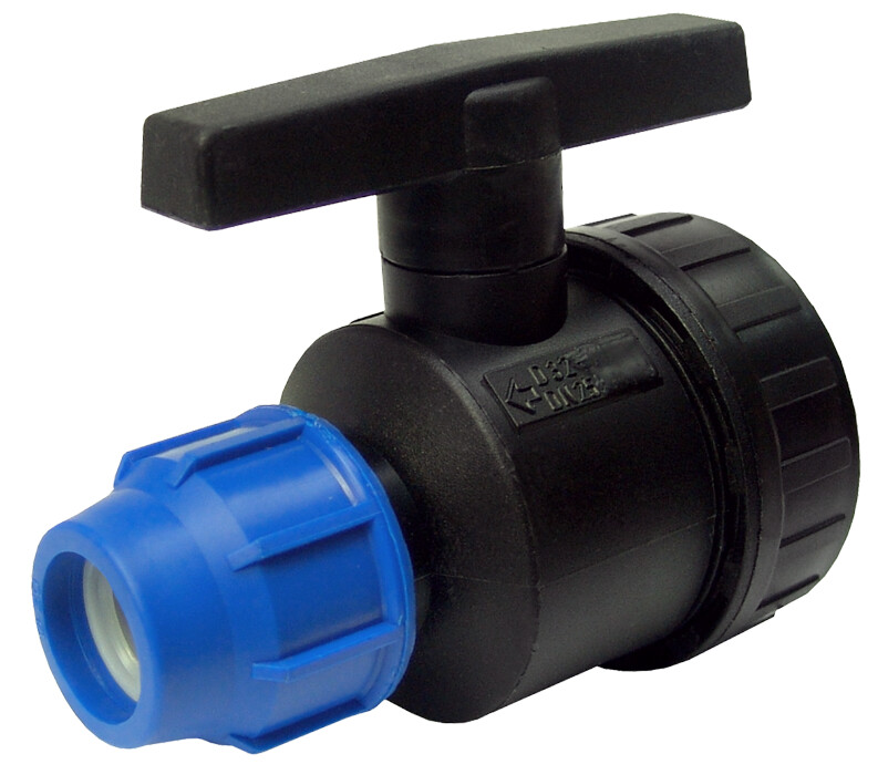 Elemente de Instalatii PEHD - Robinet Trecere PEHD cu Racord Compresie FI