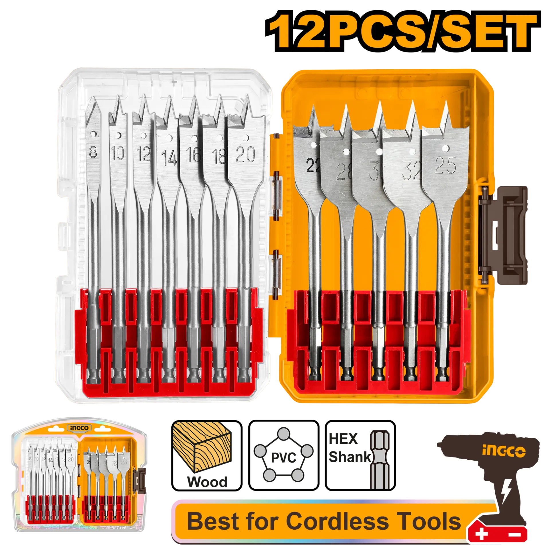 Burghie metal - Set Burghie Plate Lemn 12buc