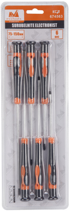 Surubelnita Electronist TPR Orange (6 piese) - Lungime 75-150 mm Amprenta 2.4-3 [1]