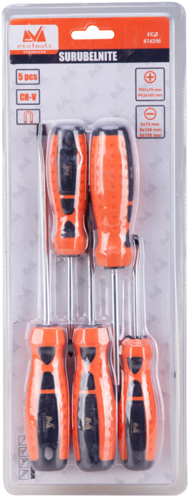 Surubelnita TPR Oange (5 piese) - Lungime surubelnite 75-150 mm [1]