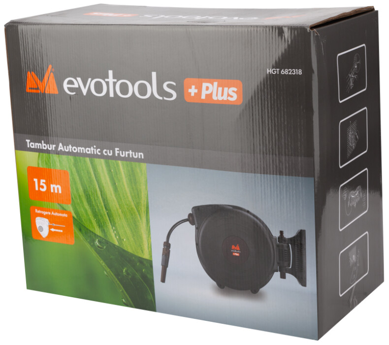 Tambur Perete Automat cu Furtun EvoTools +Plus - Lungime 15 m [1]