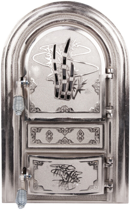 Sobe si burlane - Usa Semineu cu Geam Bamboo Nichelata