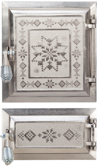 Usi pentru sobe - Usa Soba + Cenusar Motive Romanesti Nichelata