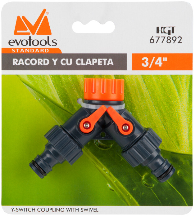 Adaptor Y Furtun cu Clapeta EvoTools - Diametru Intrare 3/4 inch - 1 Buc [2]