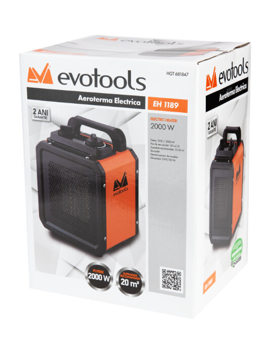 Aeroterma Electrica cu Rezistenta Ceramica EH 1189 Evotools [2]