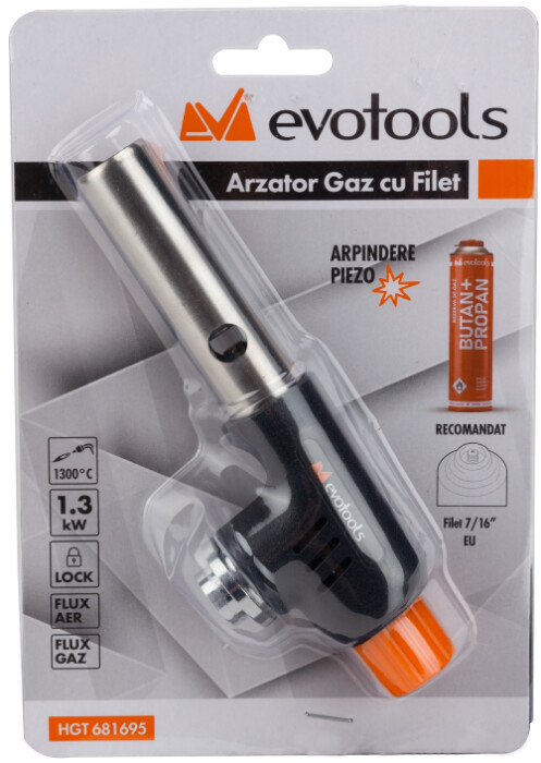 Arzator Gaz cu Filet si Aprindere PIEZO - Tip Filet 7/16 [4]