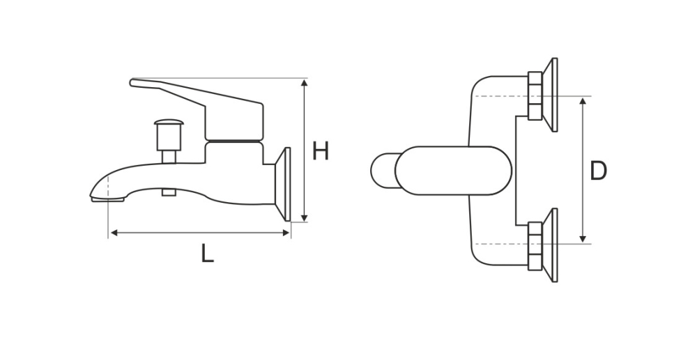 Baterie Aqua Star Cada - Lungime baterie 165 mm Inaltime levier 90 mm Distanta conexiuni 145 +/- 20 mm [2]