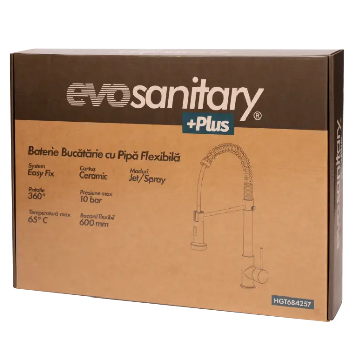 Baterie Bucatarie Pipa Flexibila EvoSanitary +Plus [2]