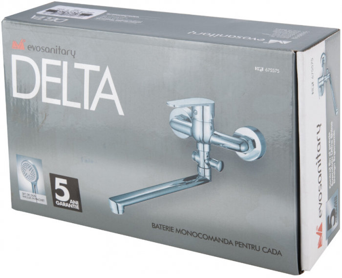Baterie Delta Cada Pipa Lunga - Lungime baterie 230 mm Inaltime levier 60 mm Distanta conexiuni 145+/- 20 mm [2]