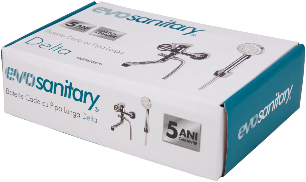 Baterie Delta Cada Pipa Lunga - Lungime baterie 230 mm Inaltime levier 60 mm Distanta conexiuni 145+/- 20 mm [2]