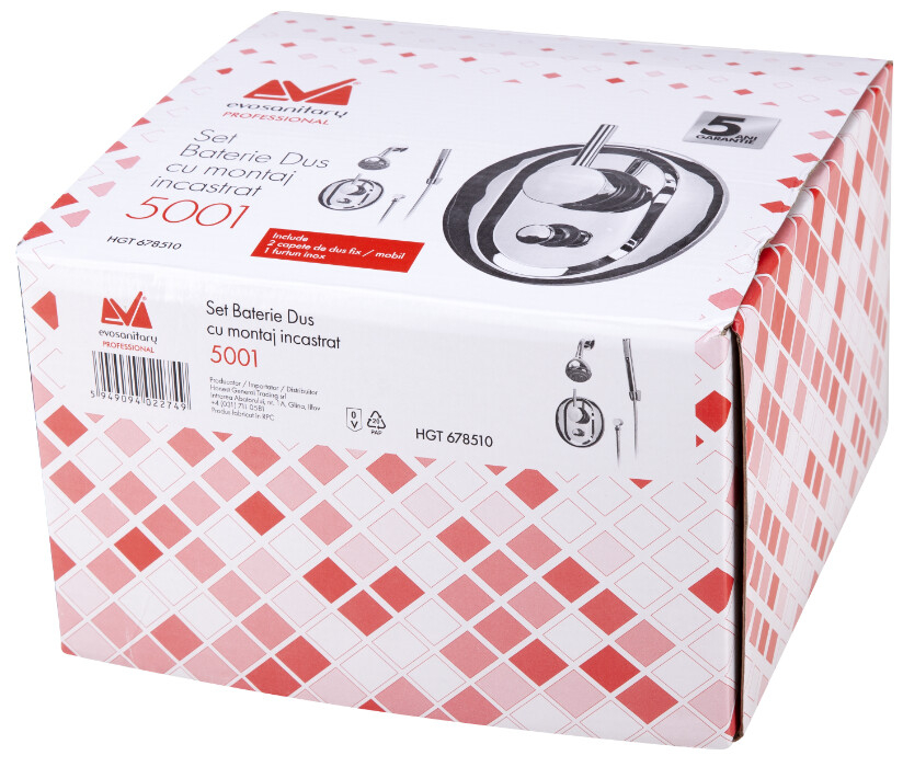 Baterie Dus 2 Capete Fix/Mobil Montaj Incastrat 5001 - Lungime baterie 170 mm Inaltime baterie 230 mm [2]