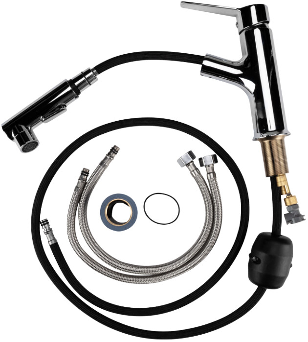 Baterie Lavoar 3 Functii Crom Lucios - Lungime baterie 135 mm Inaltime levier 195 mm Inaltime utila 100 mm [4]