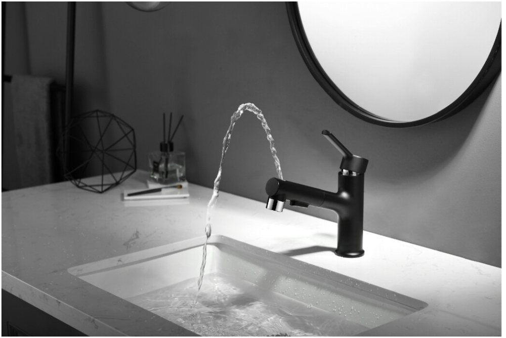 Baterie Lavoar 3 Functii Negru - Lungime baterie 135 mm Inaltime levier 195 mm Inaltime utila 100 mm [5]