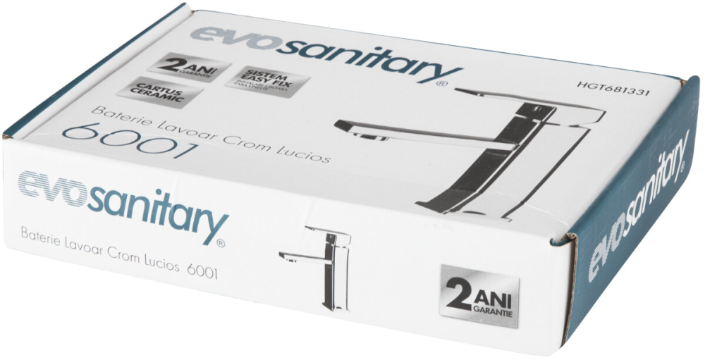 Baterie Lavoar 6001 Crom Lucios - Lungime baterie 186 mm Inaltime levier 165 mm Inaltime utila 107 mm [2]