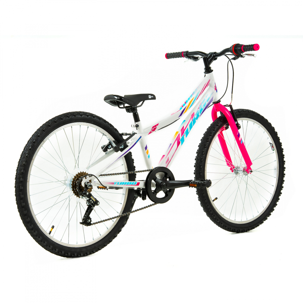 Bicicleta Copii DHS Turbo - 24 Inch, Alb [2]