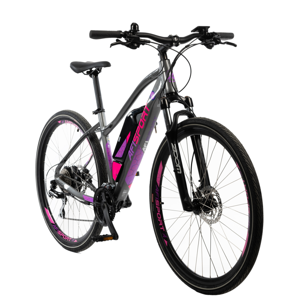 Bicicleta Electrica Afisport C17 - 28 Inch, M-L, Gri-Mov [2]