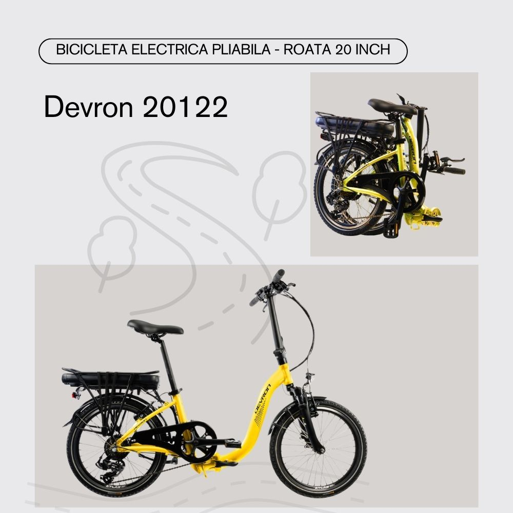 Bicicleta Electrica Pliabila Devron 20122 - 20 Inch, S, Galben [2]