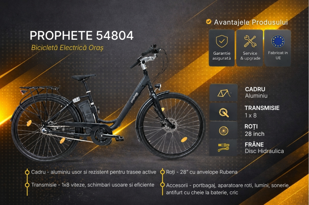 Bicicleta electrica Prophete 54804 - 28 inch, M, Negru [3]