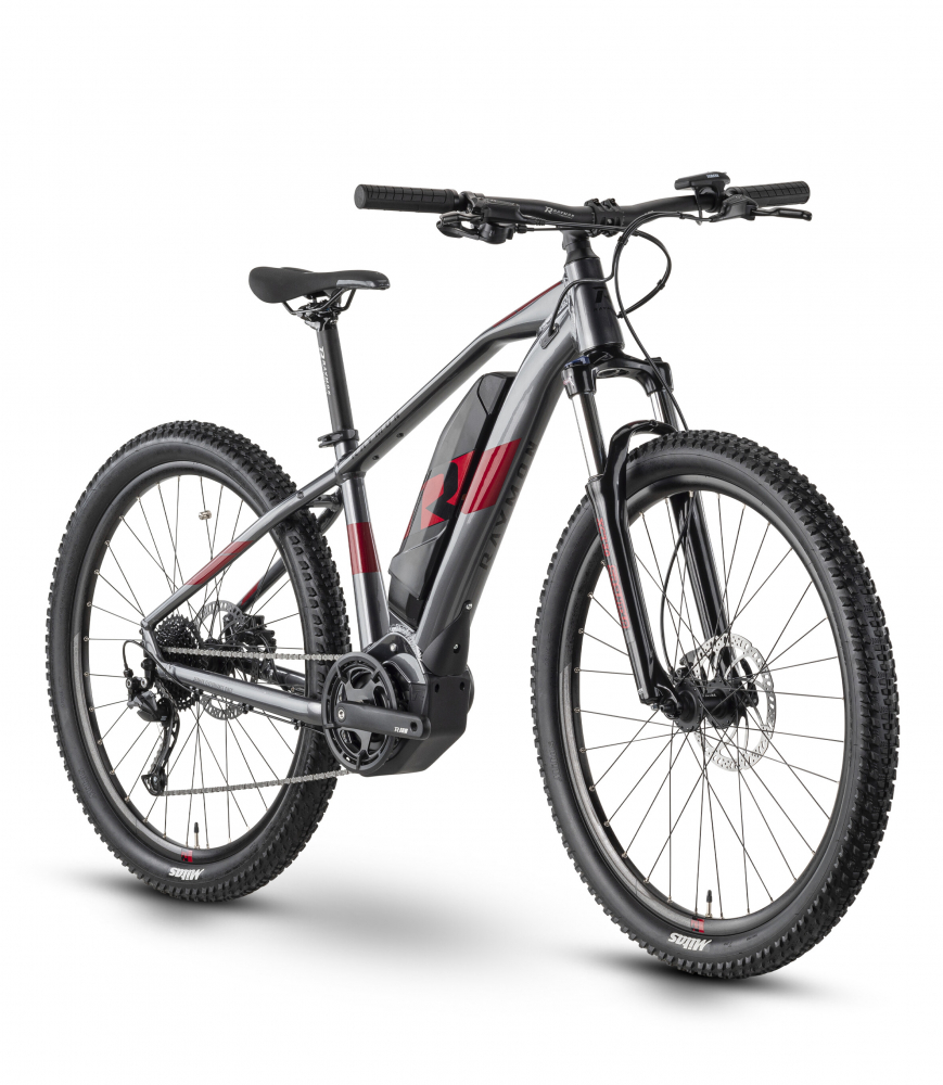 Bicicleta Electrica Raymon HardRay E 3.0 - 27.5 Inch, M, Gri-Rosu [1]