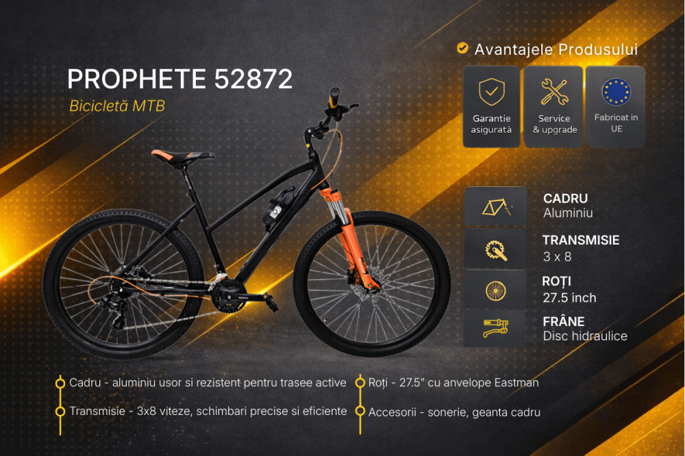 Bicicleta Mtb Prophete 52872 - 27.5 inch, XL, Negru [3]