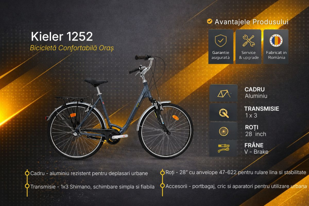 Bicicleta Oras Kieler 1252 - 28 Inch, L, Gri [5]