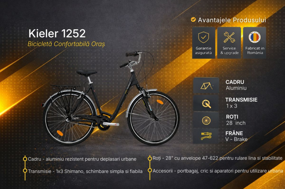Bicicleta Oras Kieler 1252 - 28 Inch, L, Negru [4]