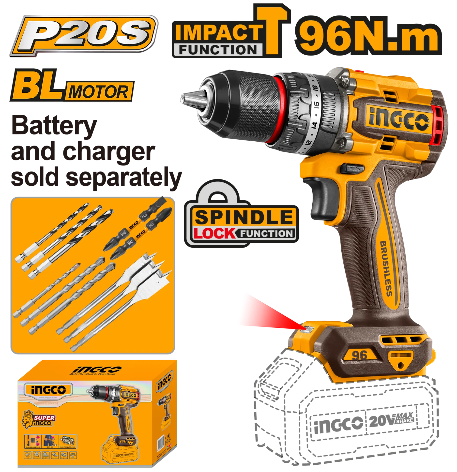 Bormasina 20V BL 96 Nm [6]