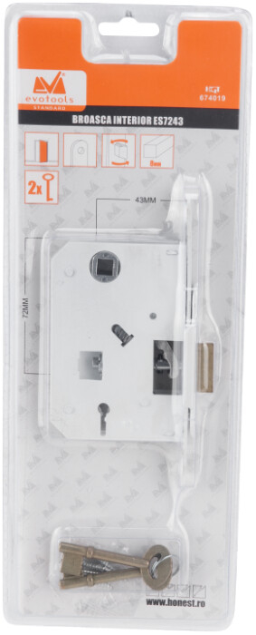 Broasca P ES7243 - Distanta interax 72 mm Adancime 43 mm Culoare broasca Alb mm [2]