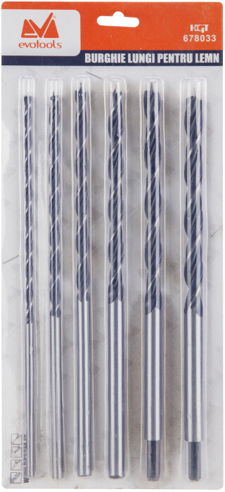 Burghiu Lemn Coada Lunga 6 Pcs ETS - Diametru burghiu 6-8-10-12-13-14 mm [2]