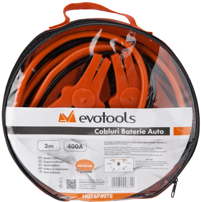 Cabluri Baterie Auto EvoTools - Lungime cabluri 3 m Intensitate 400 a [2]