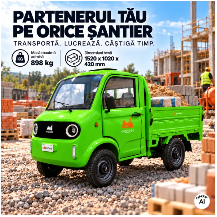 Camioneta/Masinuta/Cvadriciclu/Triciclu Electric Pick-up Rubo ME3000 putere maxima 4900W cu volan, viteza maxima 25 km/h, autonomie 130 km [13]
