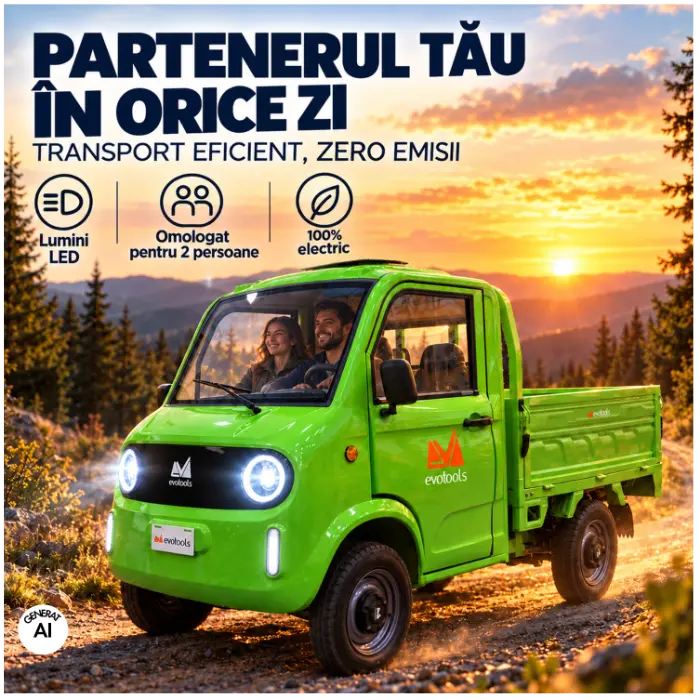 Camioneta/Masinuta/Cvadriciclu/Triciclu Electric Pick-up Rubo ME3000 putere maxima 4900W cu volan, viteza maxima 25 km/h, autonomie 130 km [11]