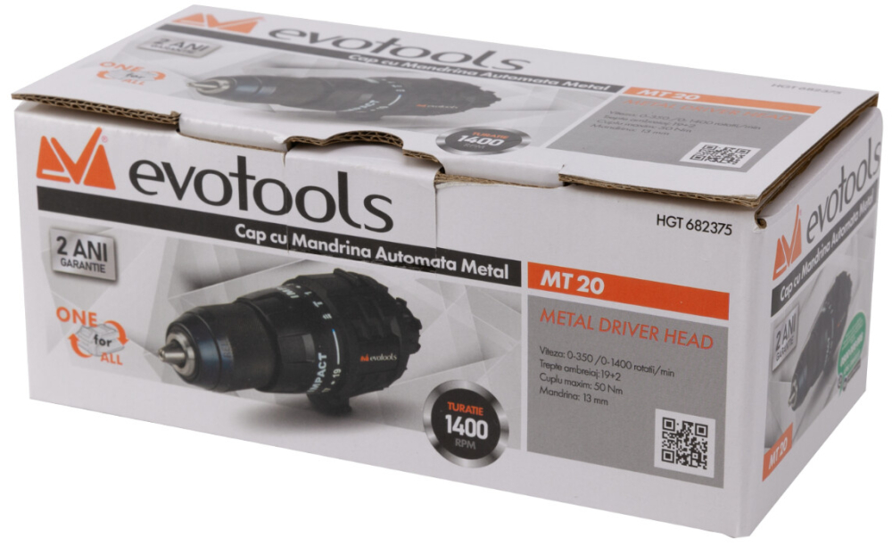 Cap cu Mandrina Automata Metal pentru Masina de Insurubat Multifunctionala MT20 MAX 20V ONE EvoTools [2]