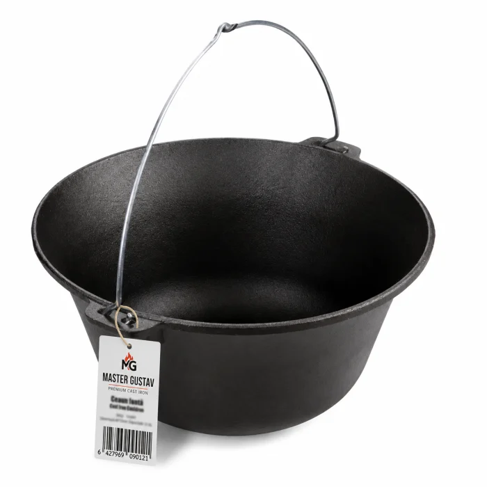 Ceaun din fontă natur Master Gustav 15 L + Sobă pe lemne Ø36 cm cu horn [2]