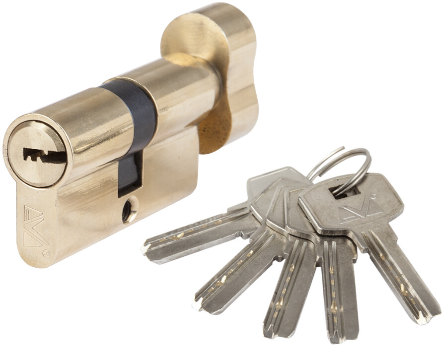 Cilindru Alama Amprenta cu Buton ETS - Culoare Nichel Periat Tip Centrat [2]