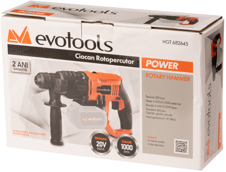 Ciocan Rotopercutor fara Acumulator si Incarcator MAX 20V POWER Evotools [2]