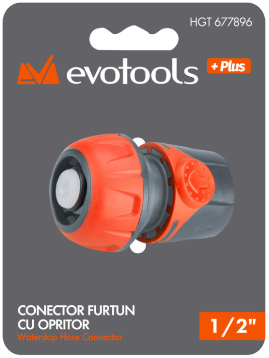 Conector Furtun cu Opritor EvoTools +Plus - Diametru 1/2 inch [2]