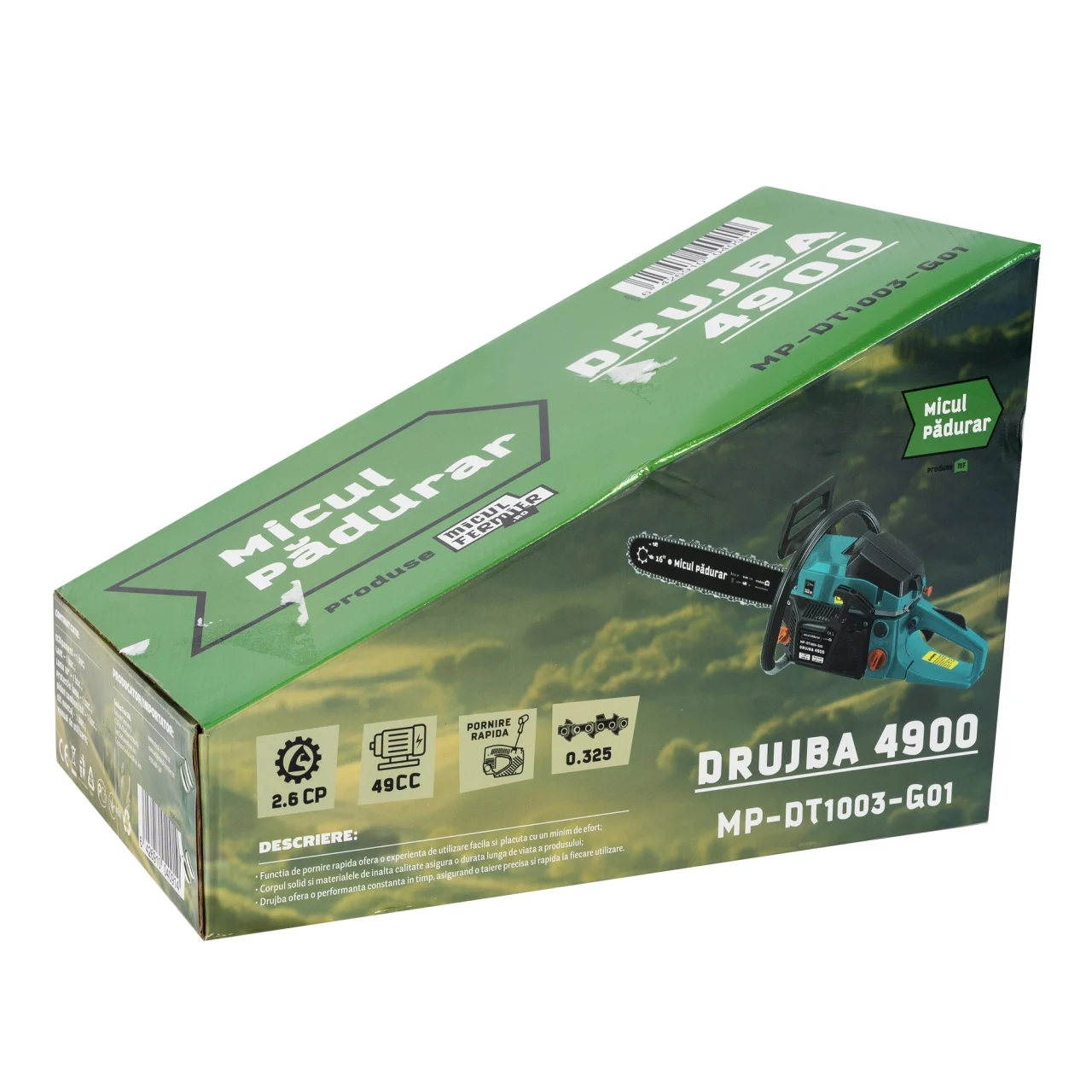 Drujba Micul Padurar 4900, capacitate cilindrica 49cc, 2.6 CP, 1 lant 16" + 1 lama, pornire rapida [14]