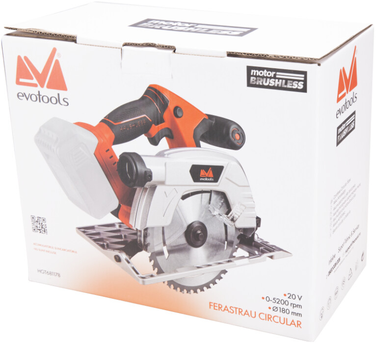 Ferastrau Circular fara Acumulator si Incarcator Brushless EvoTools [2]