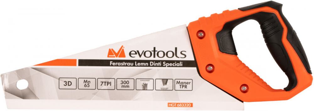 Ferastrau Lemn Dinti Speciali Maner TPR Evotools [2]