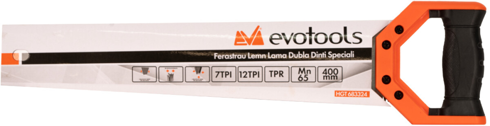 Ferastrau Lemn Lama Dubla Dinti Speciali Maner TPR Evotools [2]