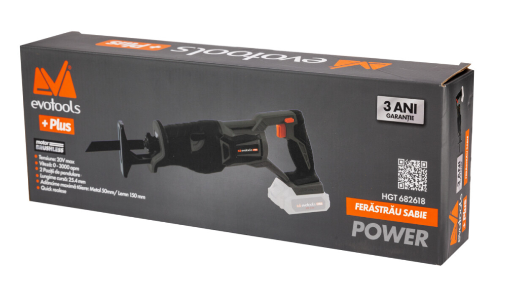 Ferastrau Sabie Brushless fara Acumulator si Incarcator MAX 20V POWER EvoTools +Plus [2]