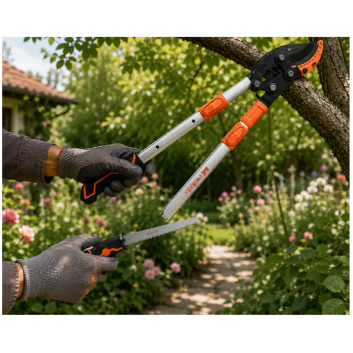 Foarfeca Crengi Tip Nicovala Manere Aluminiu Telescopice cu Ferastrau Crengi Integrat EvoTools [7]